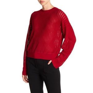 Theory Verlina B Refine Red Knit Wool Sweater